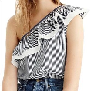 J.Crew One Shoulder Ruffle Top